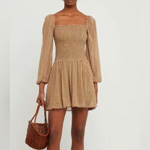 NWOT Anthropologie Kourt Luxe Wren Puff Sleeve Mini Dress Medium